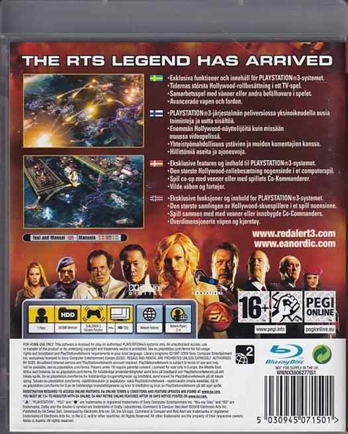 Command Conquer Red Alert 3 - PS3  (B Grade) (Genbrug)